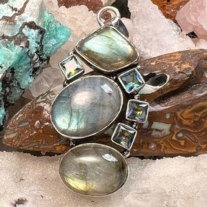 Labradorite &mystic topaz pendant